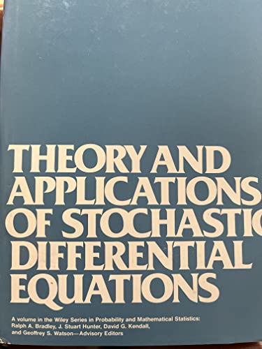Beispielbild fr Theory and Applications of Stochastic Differential Equations zum Verkauf von Better World Books