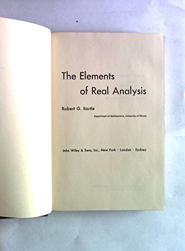 9780471054627: Elements of Real Analysis