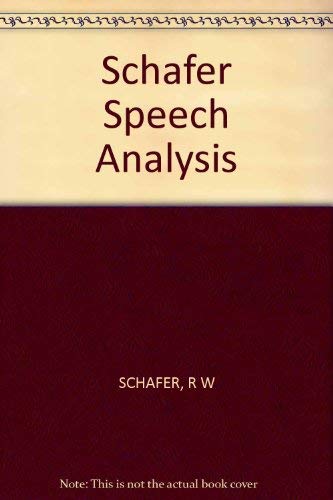 Beispielbild fr Speech Analysis zum Verkauf von TranceWorks