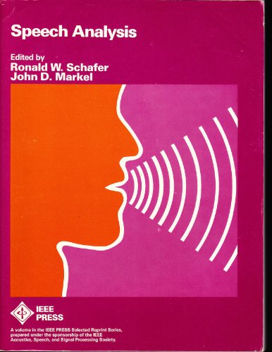 Schafer Speech Analysis (9780471058328) by Schafer, R. W.