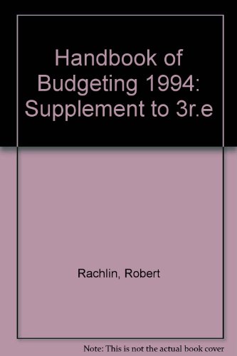 Stock image for Handbook of Budgeting, 1994 Supplement for sale by HPB-Red