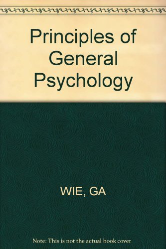 Kimble Principles of General Psychology 5ed (9780471060758) by WIE, GA