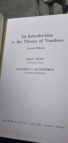 Introduction to the Theory of Numbers Solution Set (4th Edition) (9780471063940) by Ivan Niven