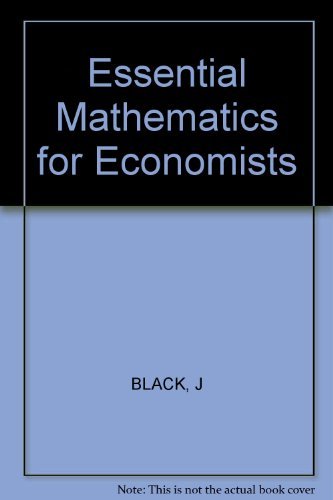 Imagen de archivo de Black Essential Mathematics for Economists a la venta por Better World Books