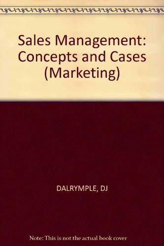 Stock image for Sales Management: Concepts and Cases (Wiley Series in Marketing) for sale by Mispah books