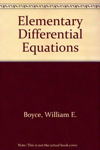 Beispielbild fr Elementary Differential Equations zum Verkauf von Better World Books