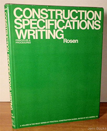 Imagen de archivo de Construction Specifications Writing : Principles and Procedures a la venta por Better World Books: West