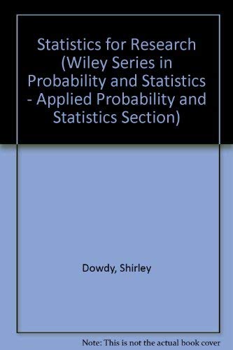 9780471086024: Statistics for Research (Probability & Mathematical Statistics S.)