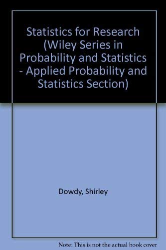Stock image for Statistics for Research (Wiley Series in Probability and Statistics - Applied Probability and Statistics Section) for sale by BookHolders