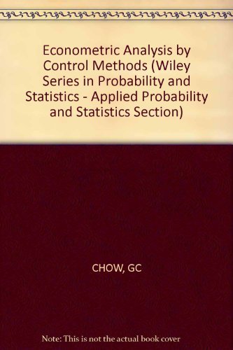 Beispielbild fr Econometric Analysis by Control Methods zum Verkauf von Better World Books