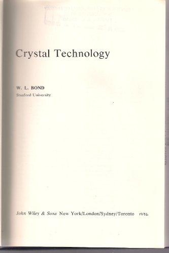 Crystal Technology (Pure & Applied Optics S.)