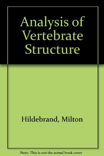 Imagen de archivo de Analysis of Vertebrate Structure a la venta por M & M Books