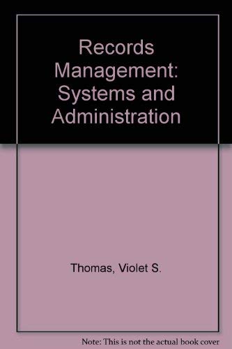 Beispielbild fr Records Management Systems and Administration zum Verkauf von Ken's Book Haven