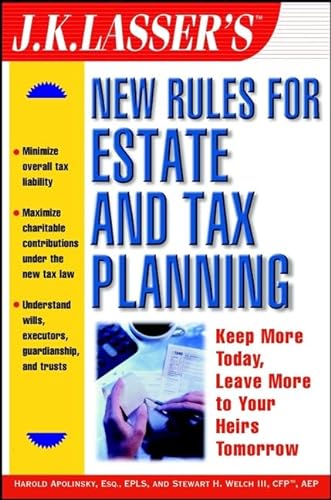 Stock image for J.K. Lasser's New Rules for Estate and Tax Planning for sale by Decluttr