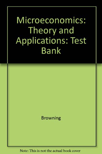 9780471097396: Test Bank (Microeconomics: Theory and Applications)