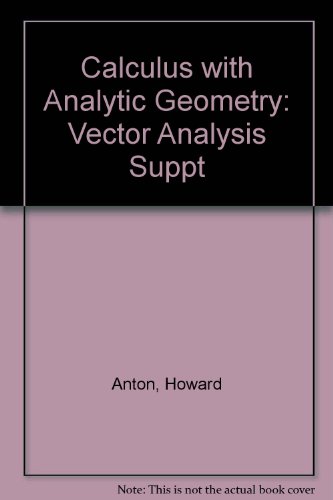 9780471097426: Vector Analysis (Suppt) (Calculus with Analytic Geometry)
