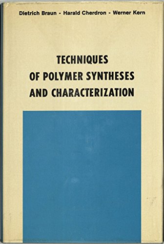 Stock image for Techniques of Polymer Syntheses and Characterization for sale by About Books