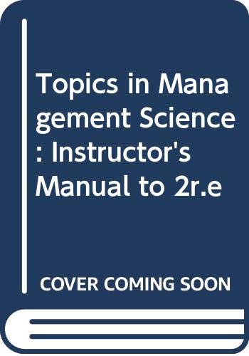 9780471098317: Topics in Management Science