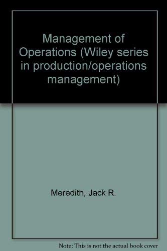 Beispielbild fr The Management of Operations (Wiley Medical Publication) zum Verkauf von BooksRun