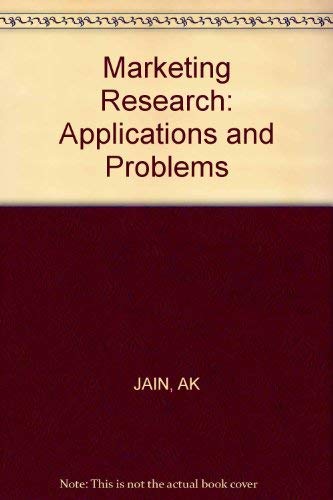 Stock image for Marketing Research: Applications and Problems for sale by Jay W. Nelson, Bookseller, IOBA
