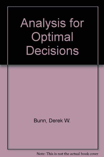 9780471101321: Analysis for Optimal Decisions