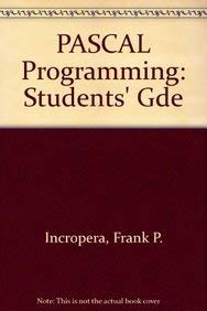 9780471104025: Students' Gde (PASCAL Programming)