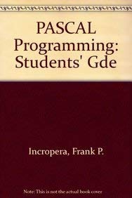 Imagen de archivo de PASCAL Programming: Students' Gde a la venta por AwesomeBooks