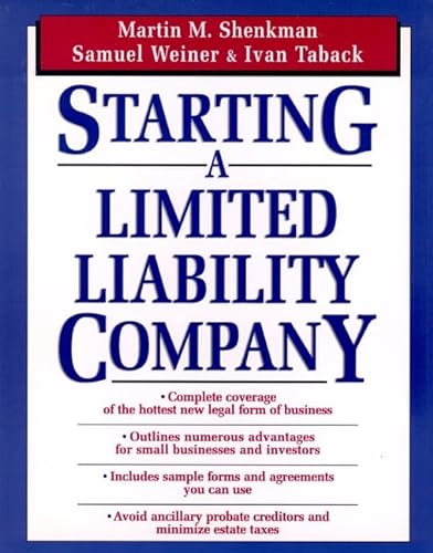 Stock image for Starting a Limited Liability Company for sale by Better World Books: West