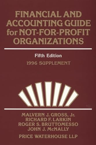 Imagen de archivo de "Financial and Accounting Guide for Not-for-Profit Organizations, 1996 a la venta por Hawking Books
