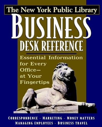 Stock image for The New York Public Library Business Desk Reference for sale by DENNIS GALLEMORE