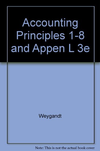 Accounting Principles 1-8 and Appen L 3e (9780471145448) by Unknown Author