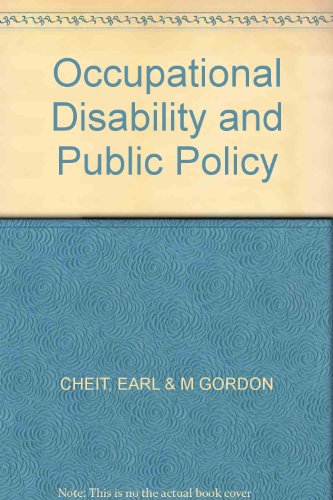 Stock image for Occupational Disability and Public Policy for sale by Irish Booksellers