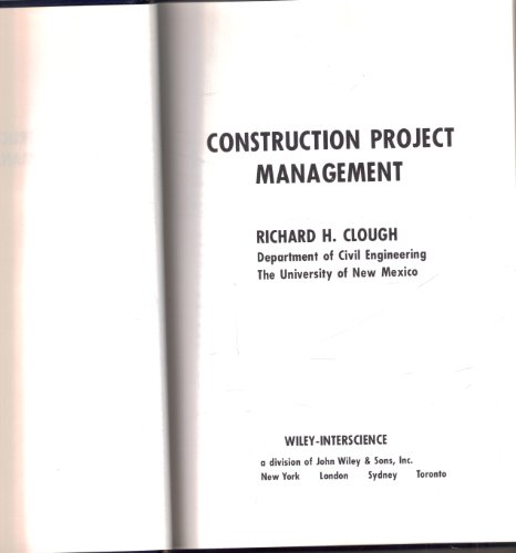 Imagen de archivo de Construction Project Management a la venta por ThriftBooks-Atlanta