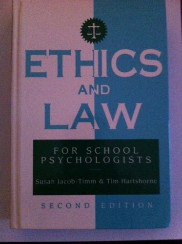 Imagen de archivo de Ethics and Law for School Psychologists a la venta por dsmbooks