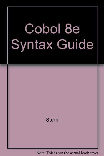9780471170662: Cobol 8e Syntax Guide