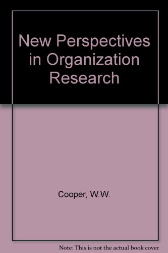 New Perspectives In Organization Research