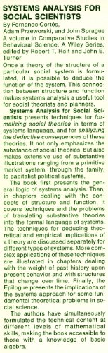 Imagen de archivo de Systems Analysis for Social Scientists a la venta por Grey Matter Books