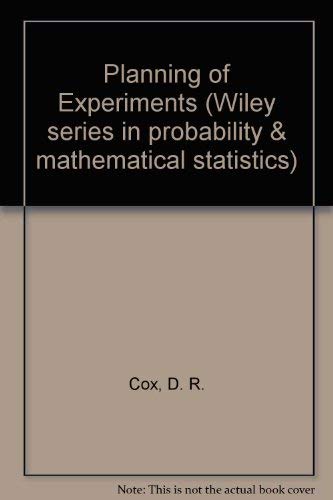 9780471181866: Planning of Experiments