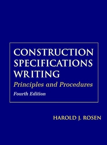 9780471190325: Construction Specifications Writing: Principles and Procedures (Wiley Series of Practical Construction Guides)