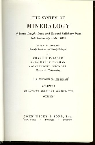 Stock image for Dana's System of Mineralogy, Vol. I: Elements, Sulfides, Sulfosalts, Oxides for sale by Reader's Corner, Inc.