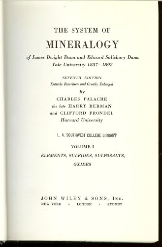 9780471192398: Dana's System of Mineralogy, Vol. I: Elements, Sulfides, Sulfosalts, Oxides