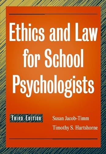 Stock image for Ethics and Law for School Psychologists for sale by Wonder Book