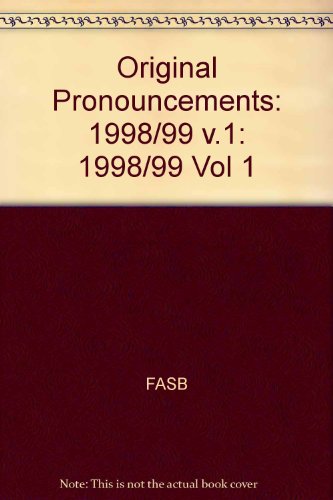 Stock image for 1998 Original Pronouncements (Vol 1) (Volume 1) for sale by HPB-Red