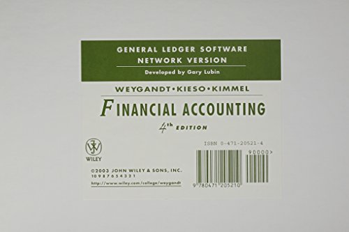 Financial Accounting, General Ledger Software (Network Version) (9780471205210) by Weygandt, Jerry J.; Kieso, Donald E.; Kimmel, Paul D.