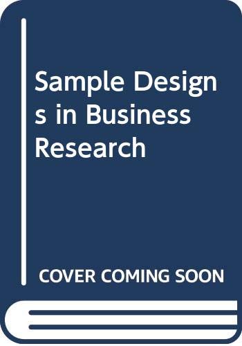 Beispielbild fr Sample Design in Business Research zum Verkauf von Better World Books