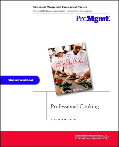 Stock image for Professional Cooking, Student Workbook for sale by Allied Book Company Inc.