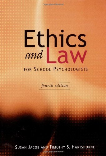 Imagen de archivo de Ethics and Law for School Psychologists - Fourth Edition a la venta por THE OLD LIBRARY SHOP