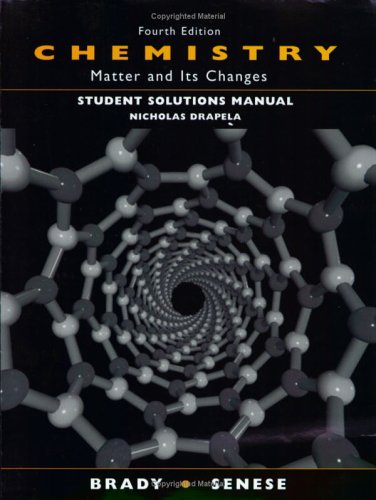 Imagen de archivo de Student Solutions Manual to accompany Chemistry: Matter and Its Changes a la venta por BookHolders
