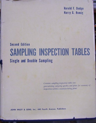 9780471217473: Sampling Inspection Tables: Single and Double Sampling, 2nd Revised and Expanded Edition