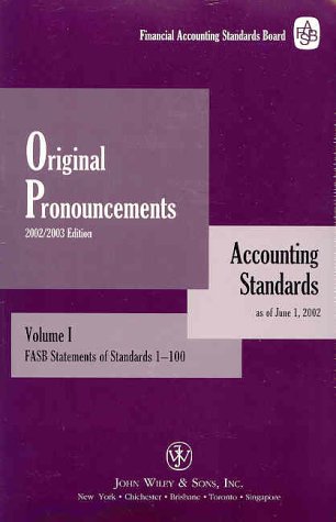 Stock image for Original Pronouncements 2002-2003, Accounting Standards: As of June 1, 2002 (Set) for sale by HPB-Red